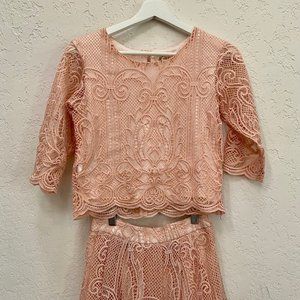 Joyfolie Lace Pale Pink Two Piece Dress Size 14
